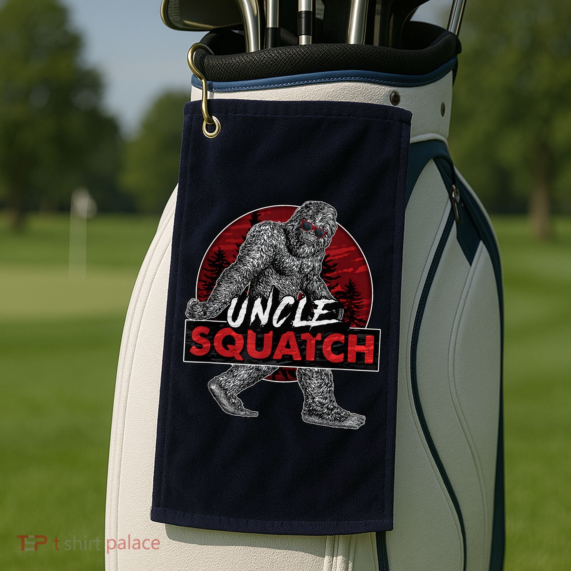  Uncle Squatch - Funny, Cool Bigfoot Sasquatch Uncle Golf Towel