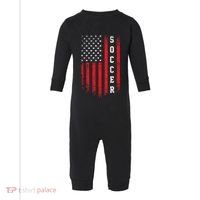 USA Soccer Fan American Flag Infant Fleece One Piece thumb 0