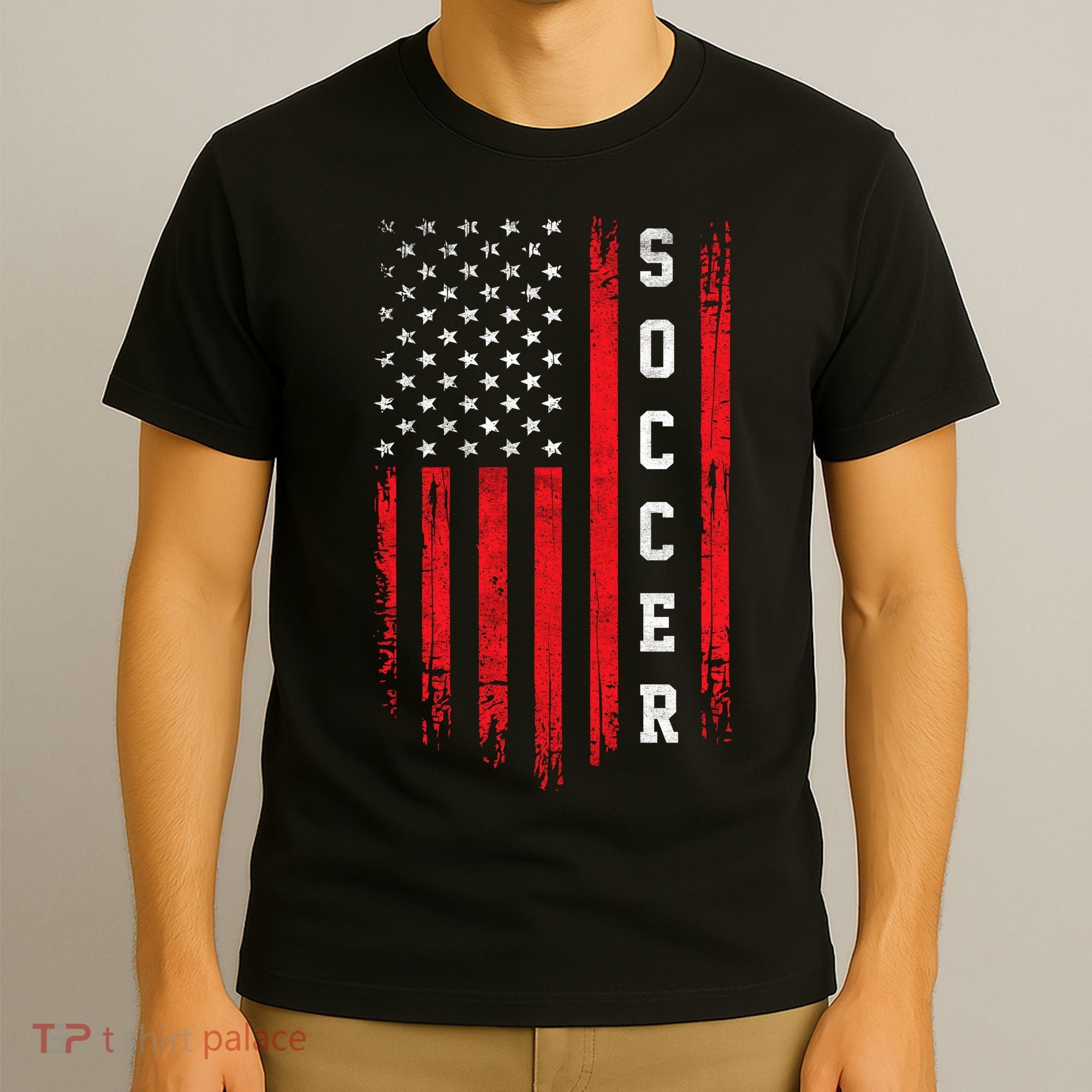 USA Soccer Fan American Flag T-Shirt