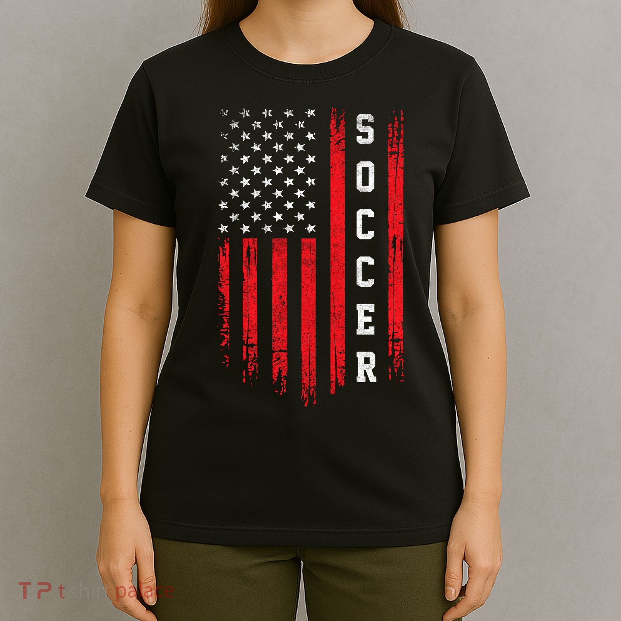 USA Soccer Fan American Flag T-Shirt