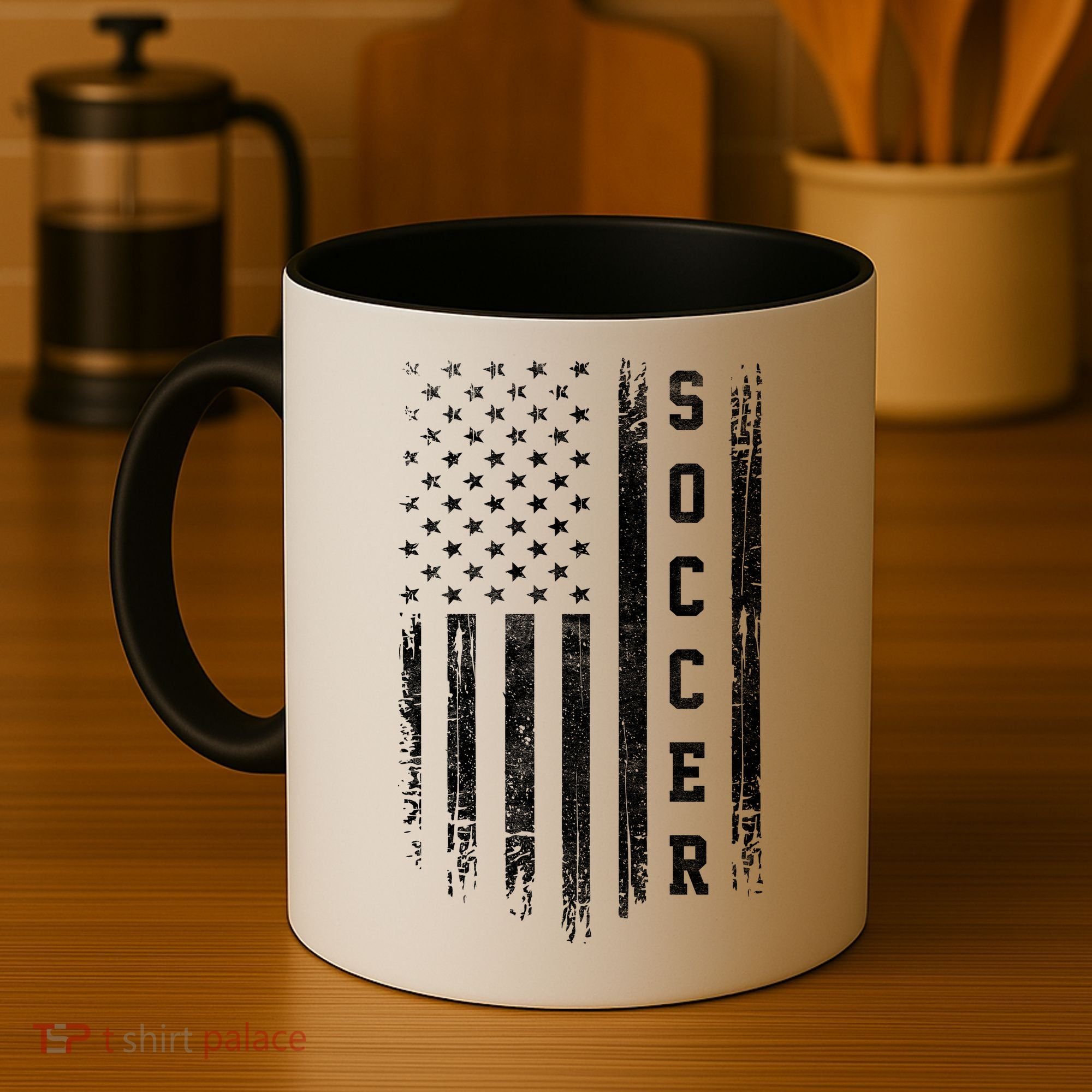 USA Soccer Fan American Flag Coffee Mug