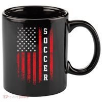 USA Soccer Fan American Flag 11oz C Handle Ceramic Mug thumb 0