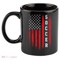 USA Soccer Fan American Flag 11oz C Handle Ceramic Mug thumb 2