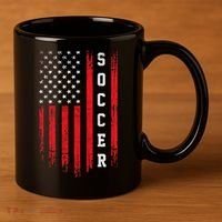 USA Soccer Fan American Flag 11oz C Handle Ceramic Mug thumb 3