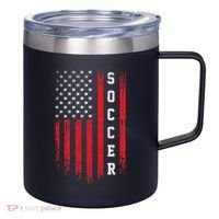 USA Soccer Fan American Flag 12oz Stainless Steel Coffee Mug thumb 0
