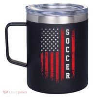 USA Soccer Fan American Flag 12oz Stainless Steel Coffee Mug thumb 2