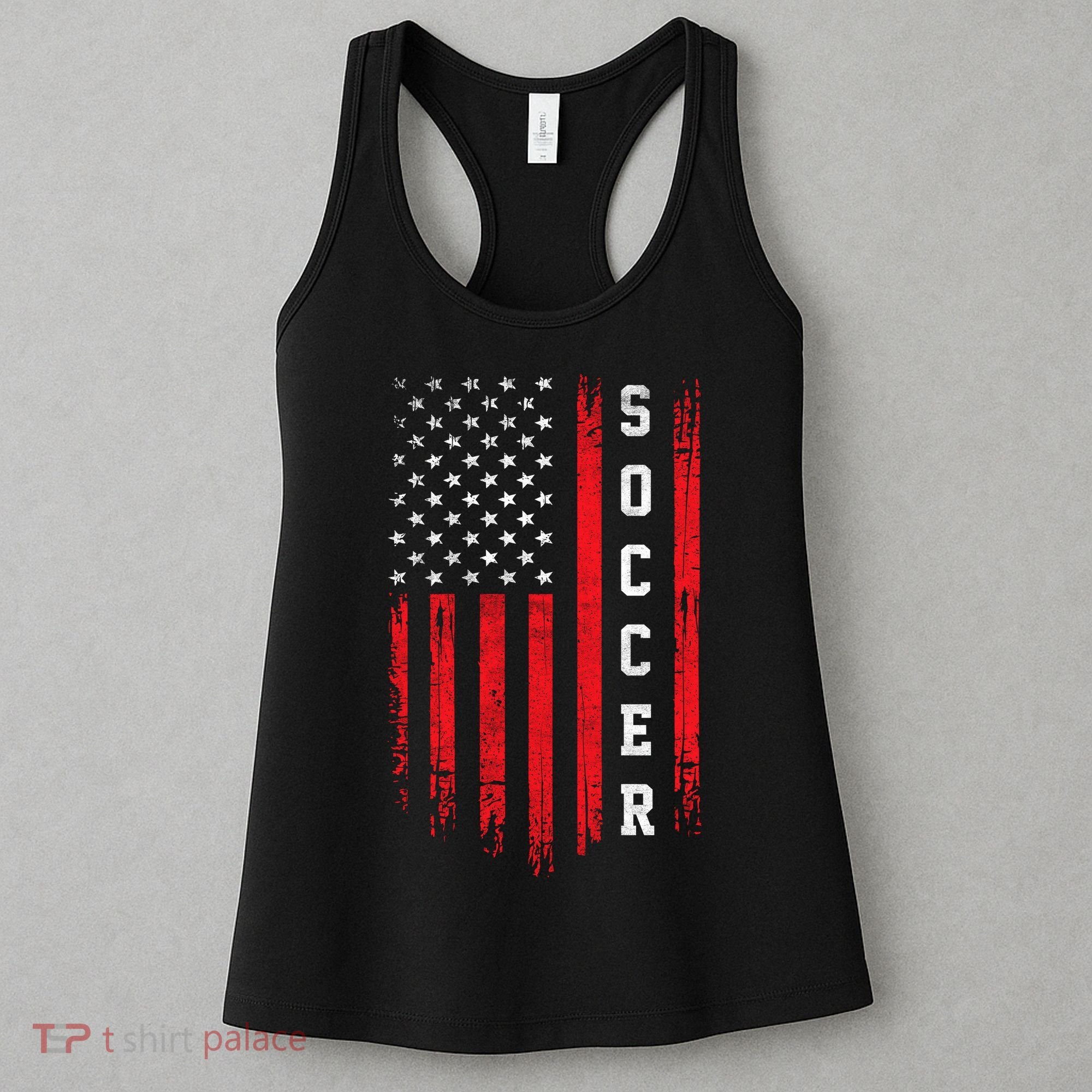 USA Soccer Fan American Flag Women's Tank Top