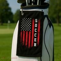 USA Soccer Fan American Flag Golf Towel thumb 2