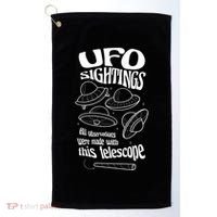 UFO Sightings Funny Golf Towel thumb 0