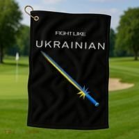 Ukrainian Sword Fight Like Ukrainian Fight Like Ukraine Golf Towel thumb 1