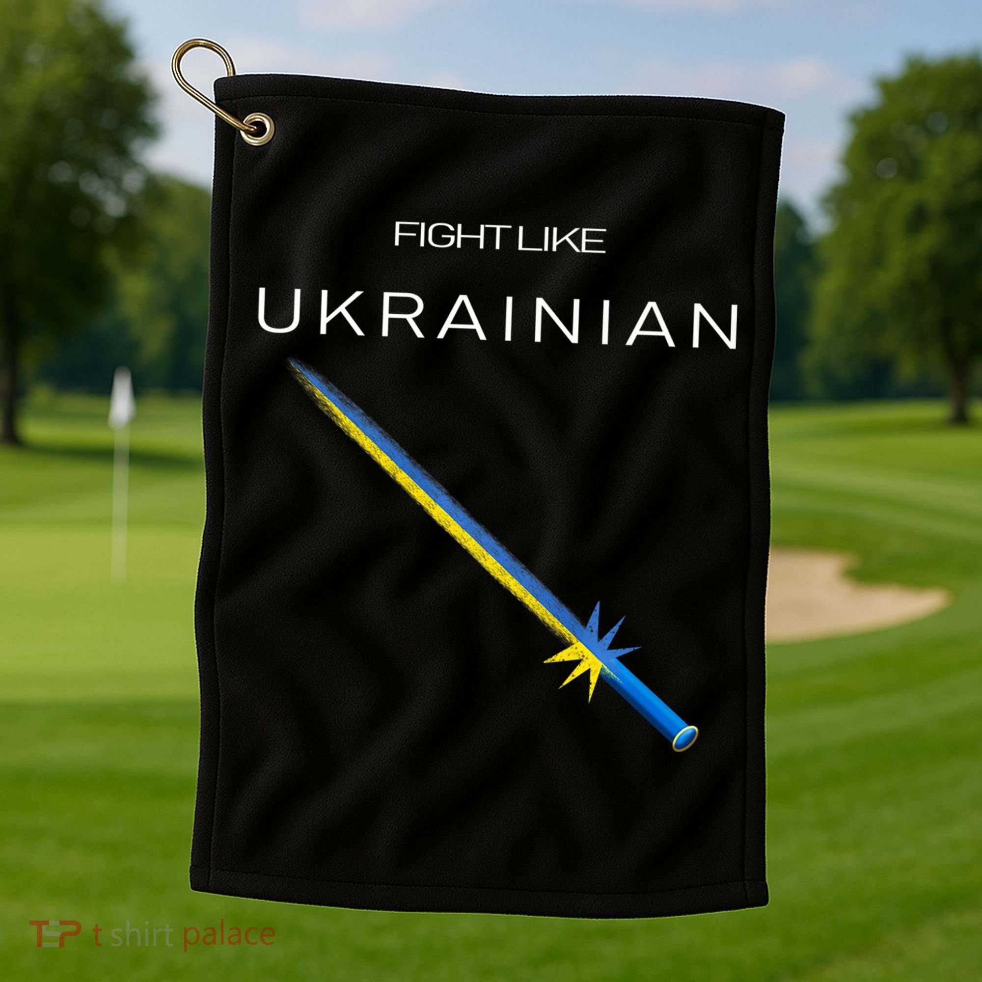 Ukrainian Sword Fight Like Ukrainian Fight Like Ukraine Golf Towel