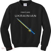 Ukrainian Sword Fight Like Ukrainian Fight Like Ukraine Kids Sweatshirt thumb 0