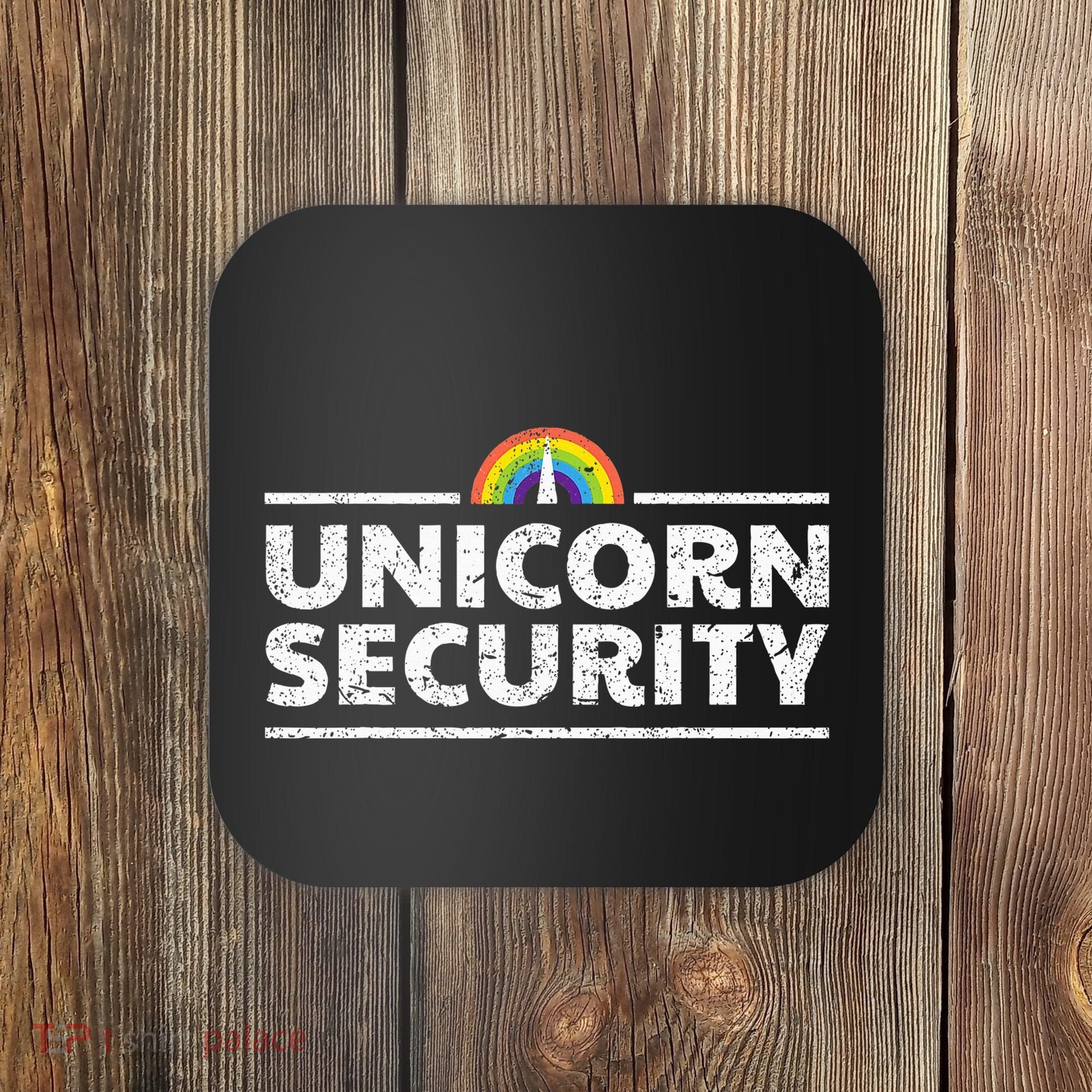 Unicorn Security Funny Cute Police Halloween Costume Coaster