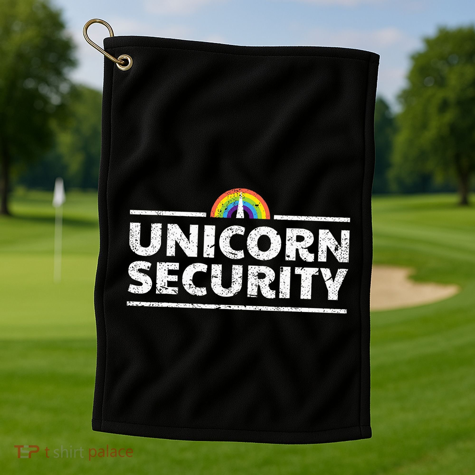 Unicorn Security Funny Cute Police Halloween Costume Golf Towel