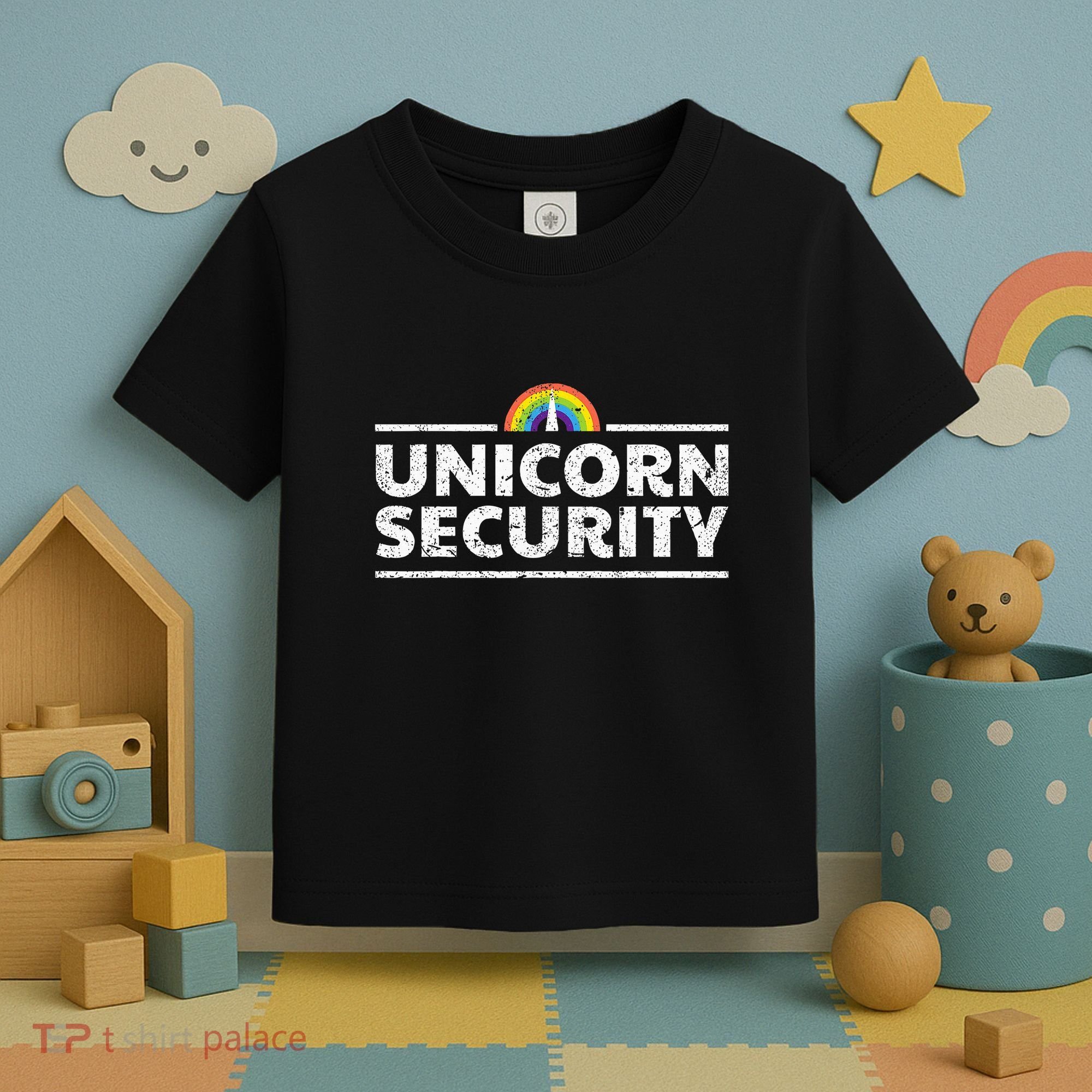 Unicorn Security Funny Cute Police Halloween Costume Toddler T-Shirt