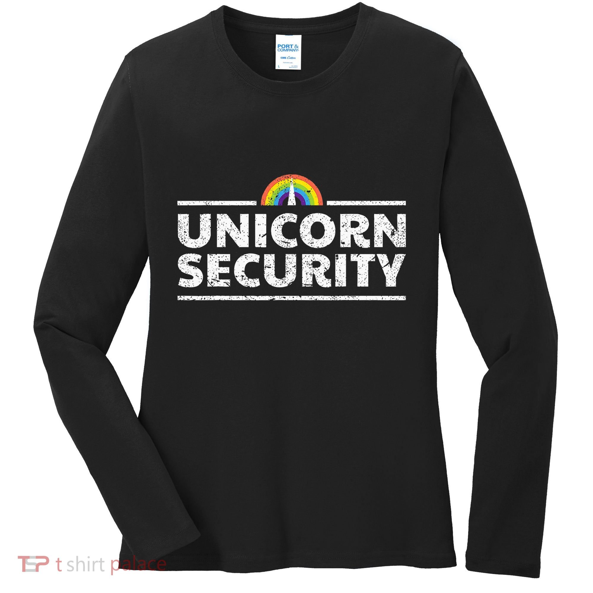 Unicorn Security Funny Cute Police Halloween Costume Women's Long Sleeve Shirt