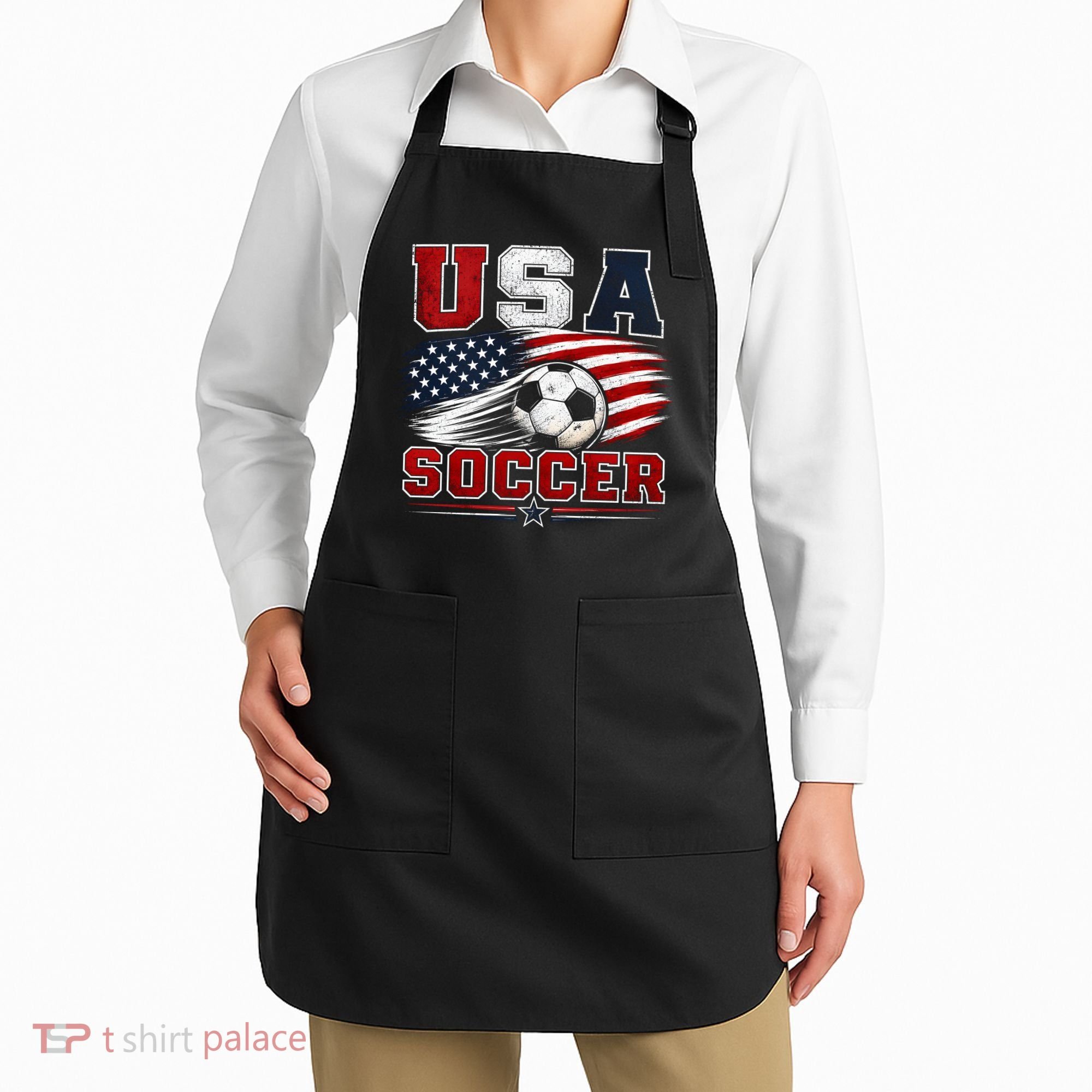 USA Soccer Fan Gear American Flag Apron