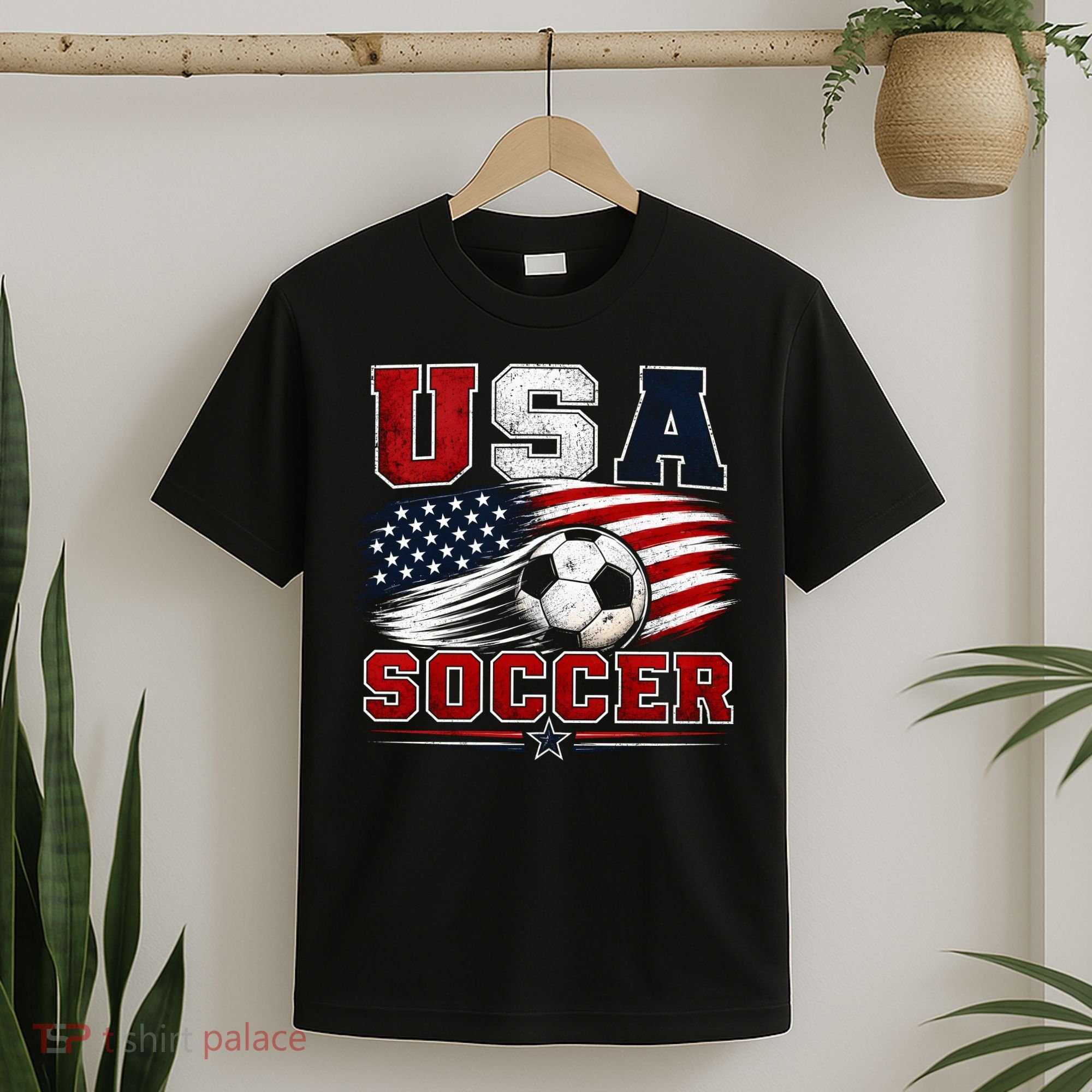 USA Soccer Fan Gear American Flag T-Shirt