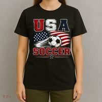 USA Soccer Fan Gear American Flag T-Shirt thumb 4