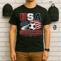 USA Soccer Fan Gear American Flag T-Shirt thumb 6