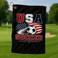 USA Soccer Fan Gear American Flag Golf Towel thumb 1
