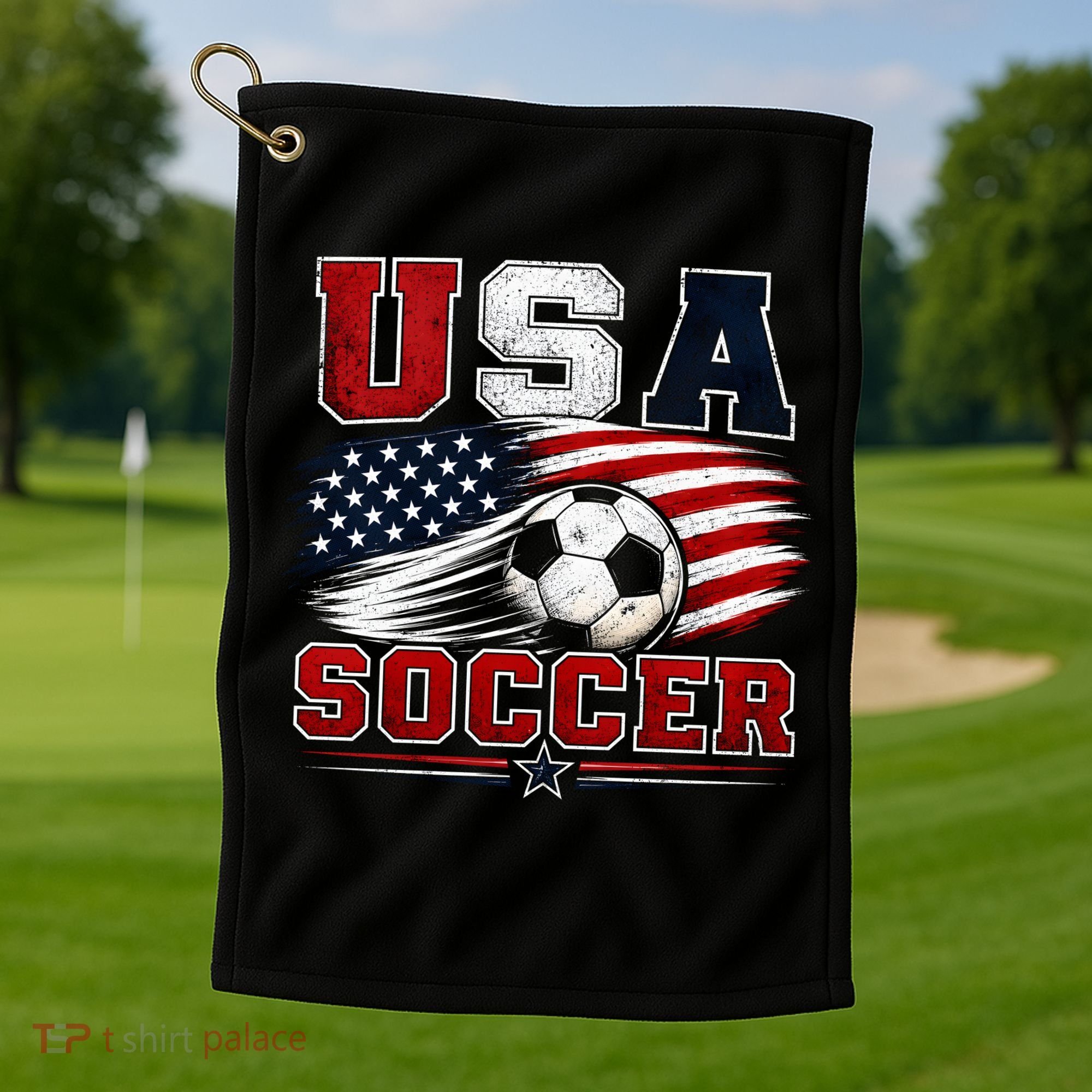 USA Soccer Fan Gear American Flag Golf Towel