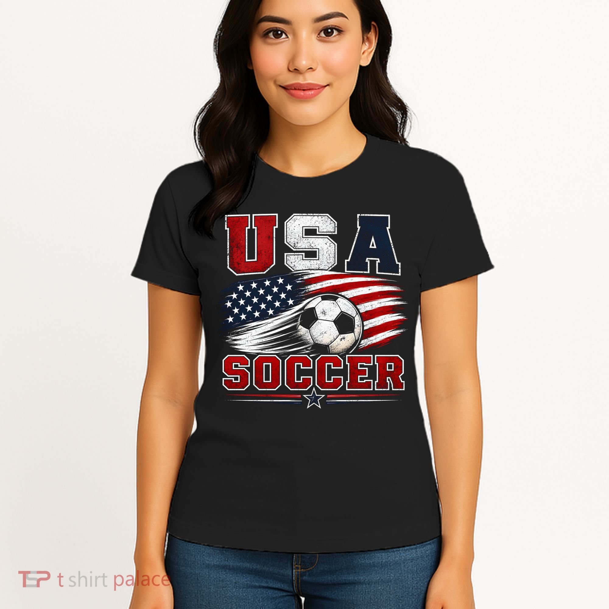 USA Soccer Fan Gear American Flag Women's T-Shirt