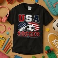 USA Soccer Fan Gear American Flag Kids T-Shirt thumb 3