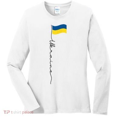 Ukraine Signature Flag Pole Women's Long Sleeve Shirt