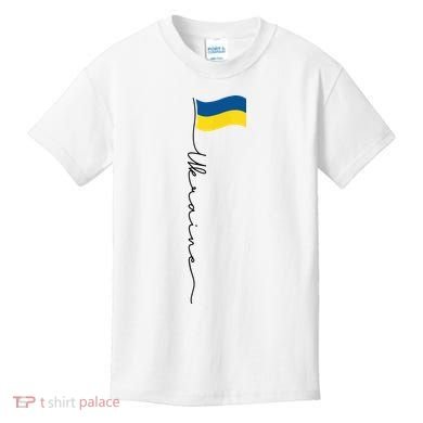 Ukraine Signature Flag Pole Kids T-Shirt
