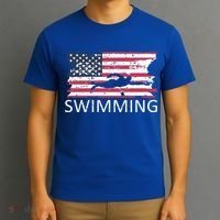 Usa Swimming Gift Distressed Us Flag Swimming Hoody T-Shirt thumb 3
