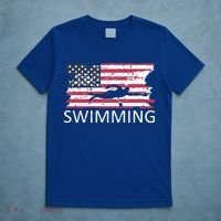 Usa Swimming Gift Distressed Us Flag Swimming Hoody T-Shirt thumb 5