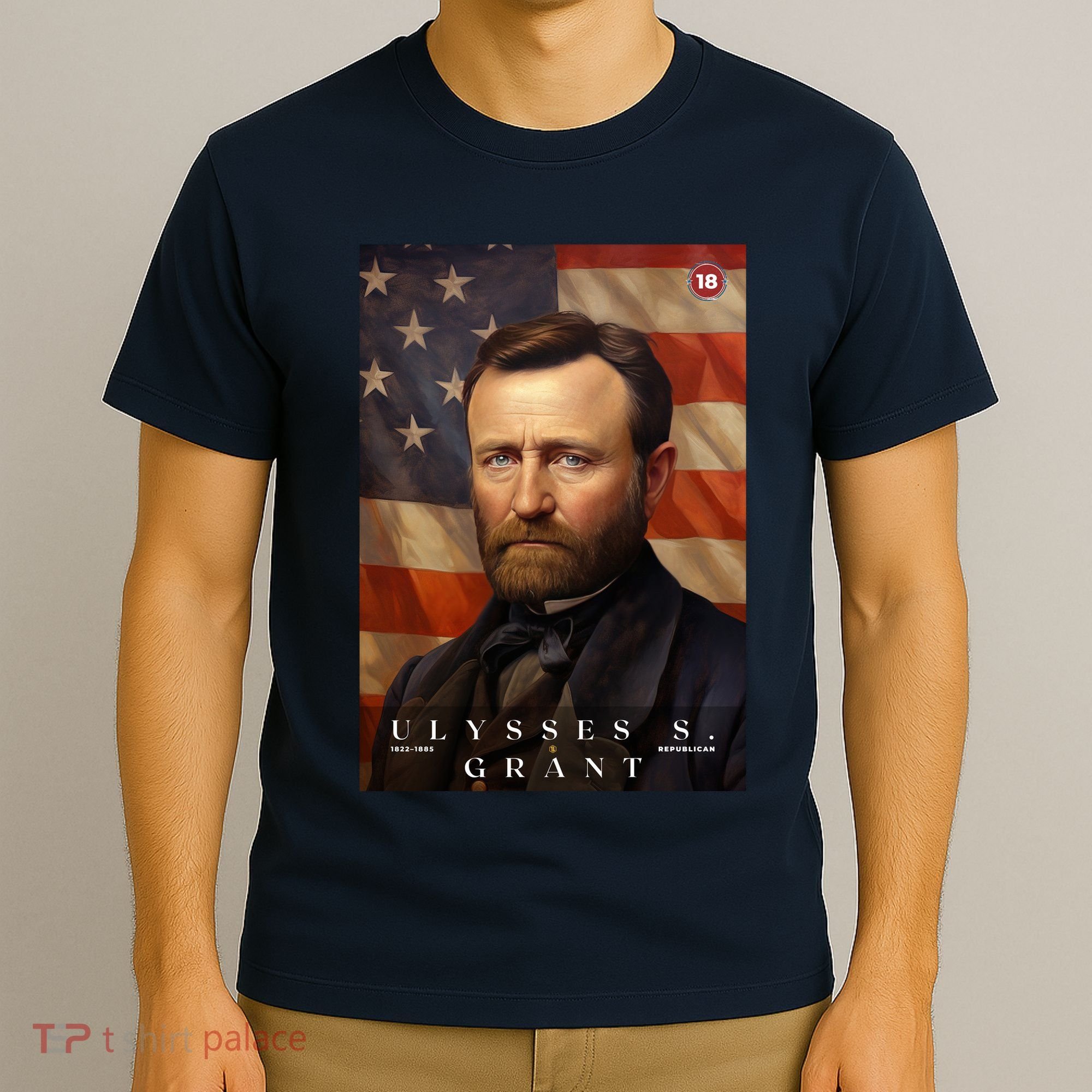 Ulysses S. Grant 18th President Of The United States Portrait T-Shirt