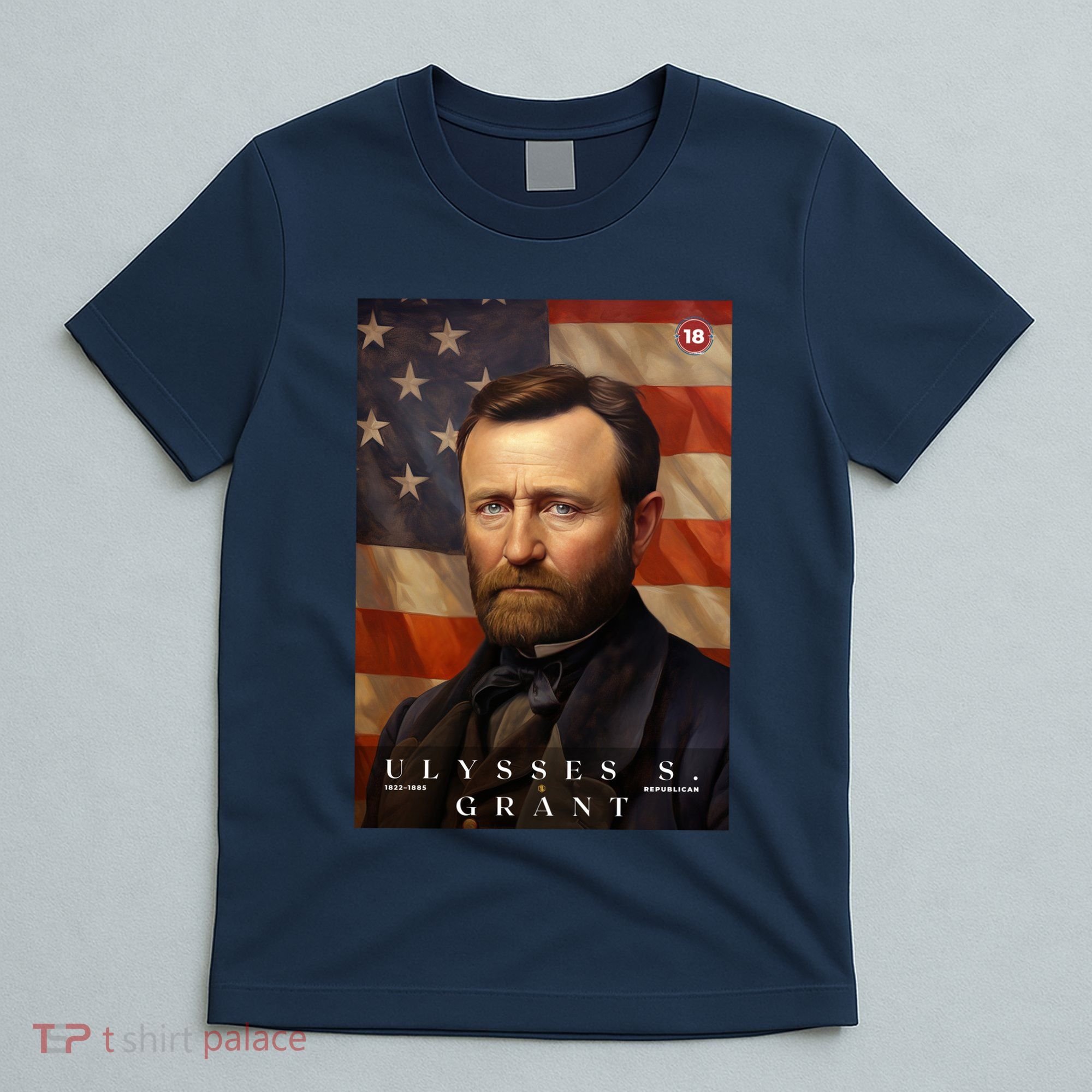 Ulysses S. Grant 18th President Of The United States Portrait T-Shirt
