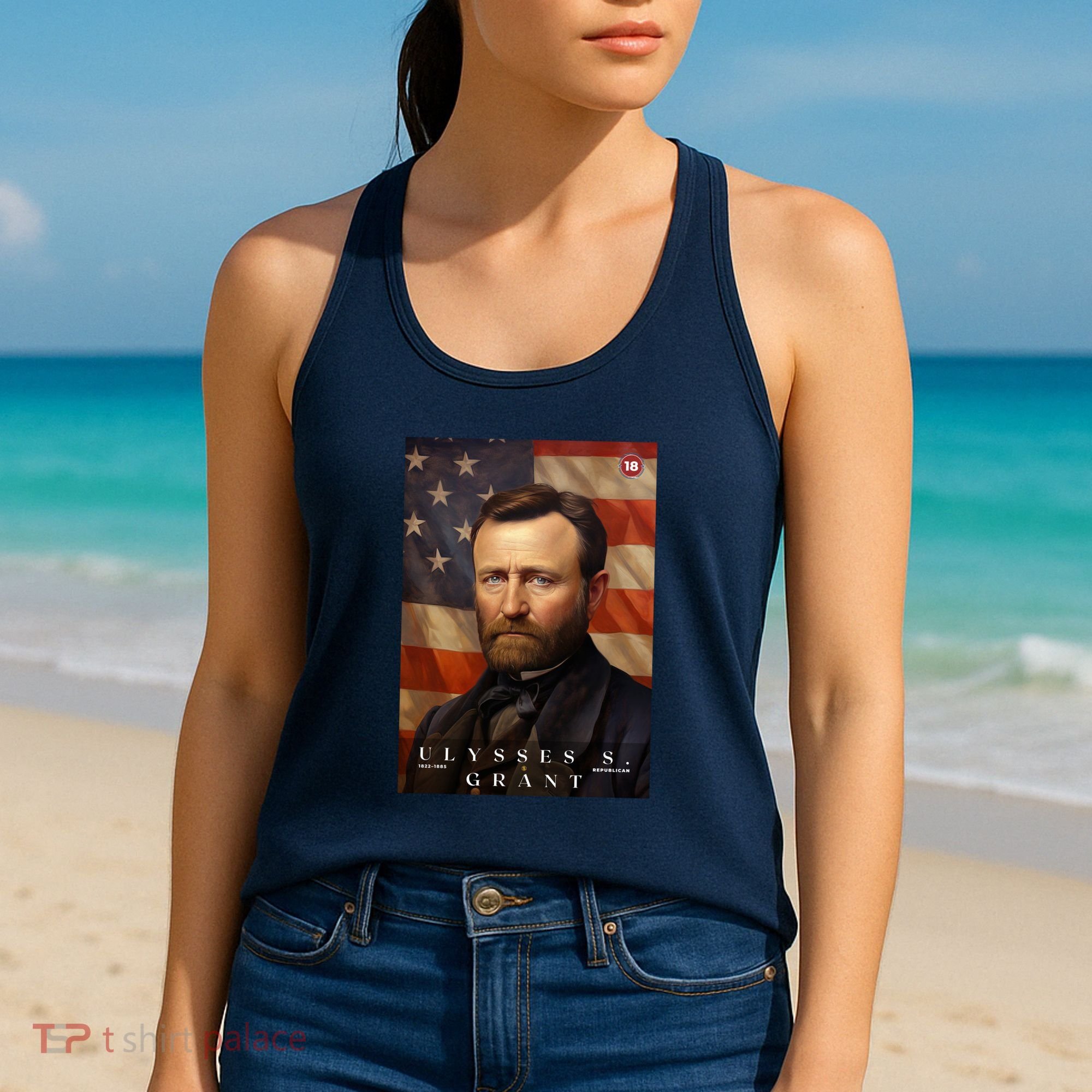 Ulysses S. Grant 18th President Of The United States Portrait Women's Tank Top