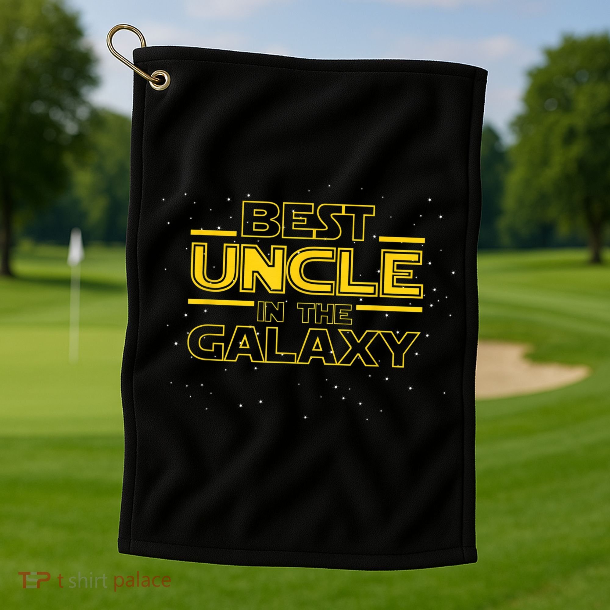 Uncle Shirt Gift for New Uncle, Best Uncle in the Galaxy Golf Towel