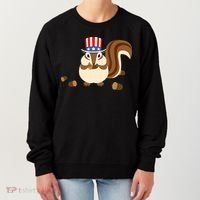 Uncle Sam Hat Art Funny 4th of July Patriotic Chipmunk Women's Sweatshirt thumb 0