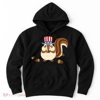 Uncle Sam Hat Art Funny 4th of July Patriotic Chipmunk Hoodie thumb 0