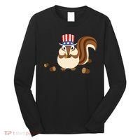 Uncle Sam Hat Art Funny 4th of July Patriotic Chipmunk Long Sleeve Shirt thumb 0