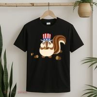 Uncle Sam Hat Art Funny 4th of July Patriotic Chipmunk T-Shirt thumb 2