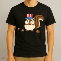 Uncle Sam Hat Art Funny 4th of July Patriotic Chipmunk T-Shirt thumb 3