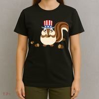 Uncle Sam Hat Art Funny 4th of July Patriotic Chipmunk T-Shirt thumb 4