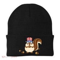 Uncle Sam Hat Art Funny 4th of July Patriotic Chipmunk Beanie thumb 0