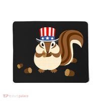 Uncle Sam Hat Art Funny 4th of July Patriotic Chipmunk Mousepad thumb 0