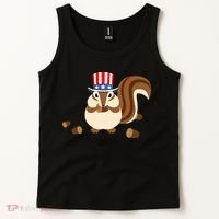 Uncle Sam Hat Art Funny 4th of July Patriotic Chipmunk Tank Top thumb 2