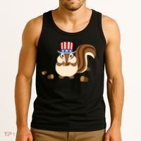 Uncle Sam Hat Art Funny 4th of July Patriotic Chipmunk Tank Top thumb 3