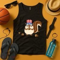 Uncle Sam Hat Art Funny 4th of July Patriotic Chipmunk Tank Top thumb 4