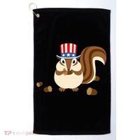 Uncle Sam Hat Art Funny 4th of July Patriotic Chipmunk Golf Towel thumb 0