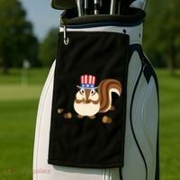 Uncle Sam Hat Art Funny 4th of July Patriotic Chipmunk Golf Towel thumb 2