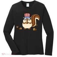 Uncle Sam Hat Art Funny 4th of July Patriotic Chipmunk Women's Long Sleeve Shirt thumb 0